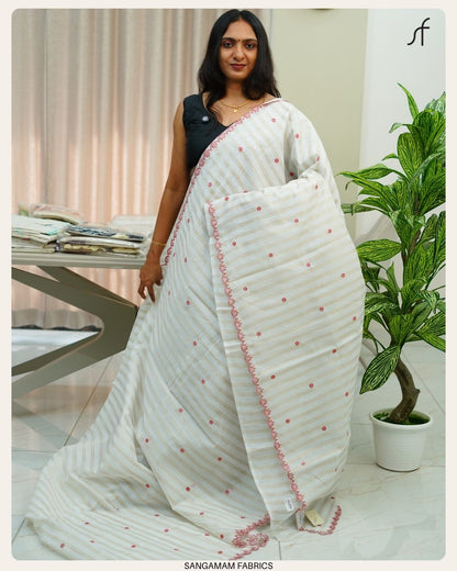 SEMI CHANDERI SILK SAREE