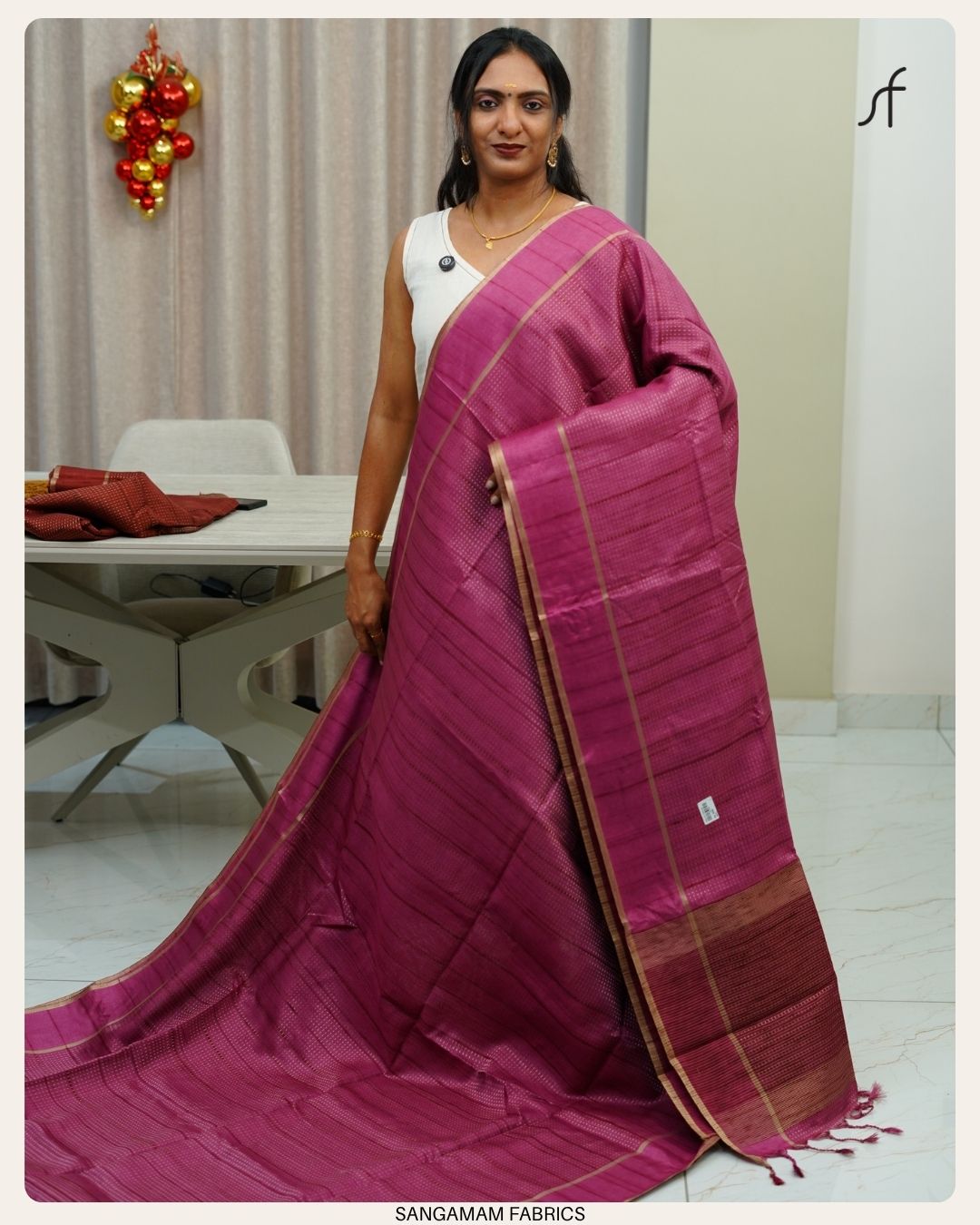 SEMI GHICHA TUSSAR SAREE