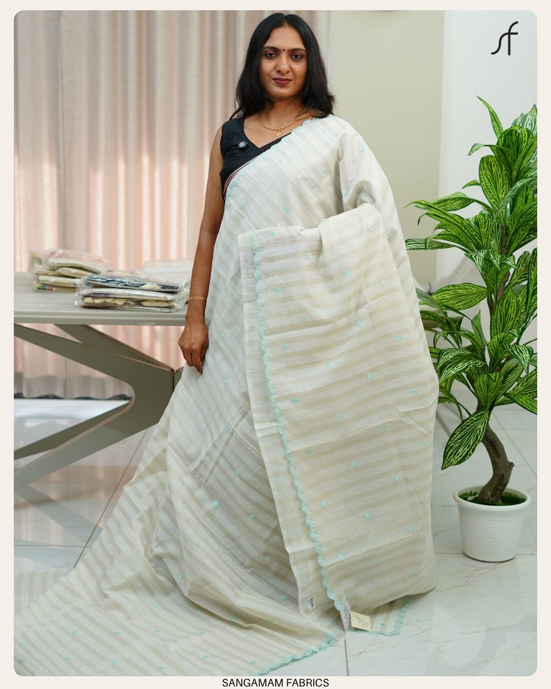 SEMI CHANDERI SILK SAREE