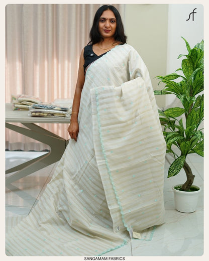 SEMI CHANDERI SILK SAREE
