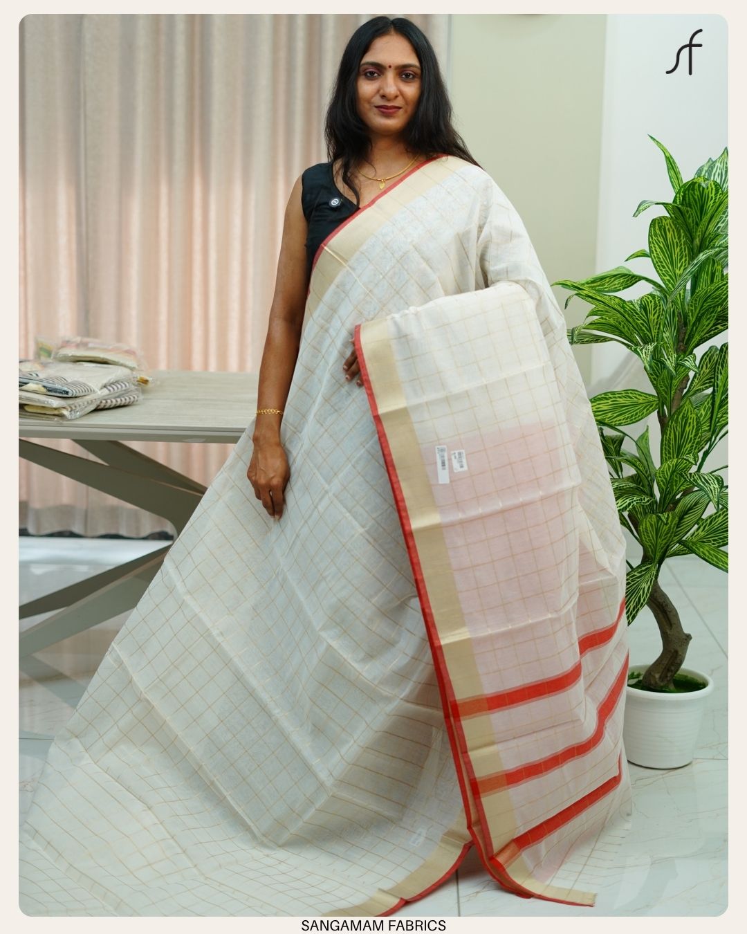 SEMI CHANDERI SILK SAREE