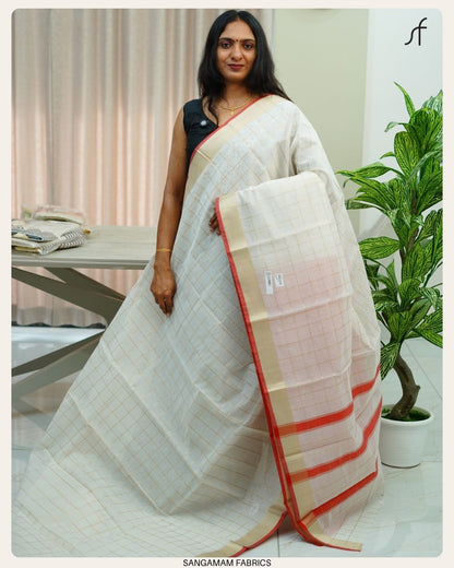 SEMI CHANDERI SILK SAREE