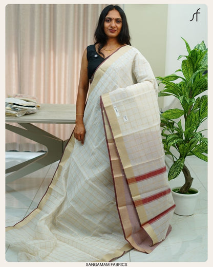 SEMI CHANDERI SILK SAREE