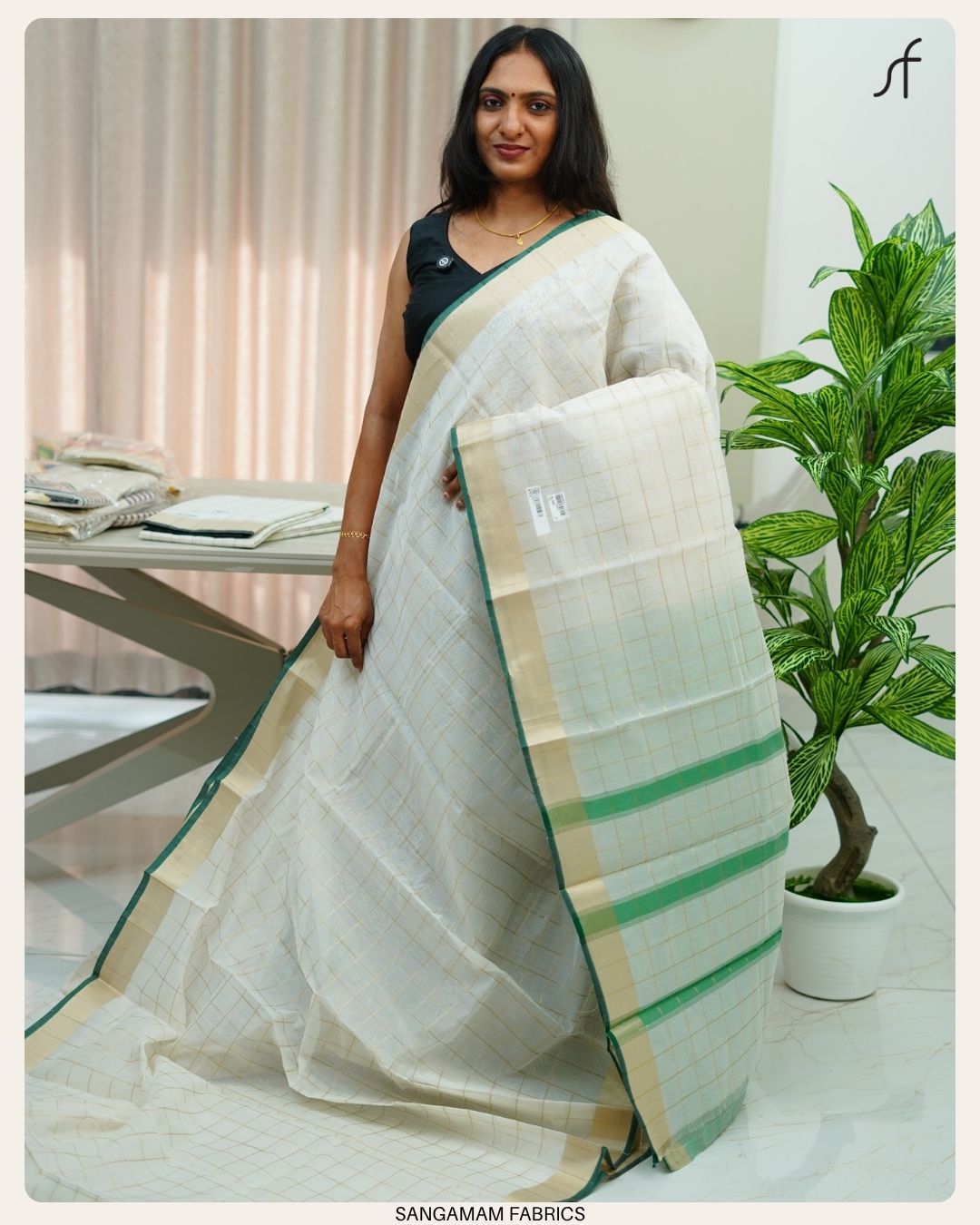 SEMI CHANDERI SILK SAREE