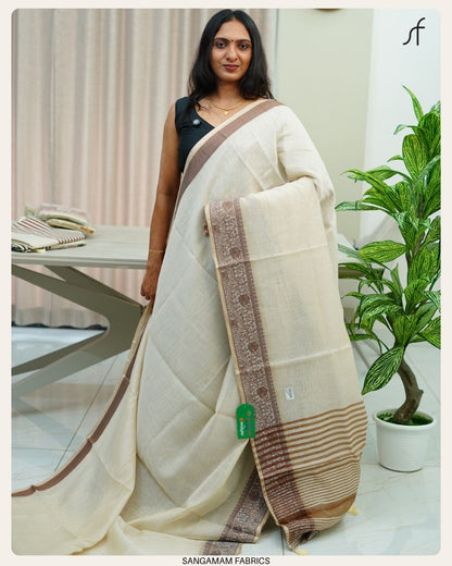 SEMI CHANDERI SILK SAREE