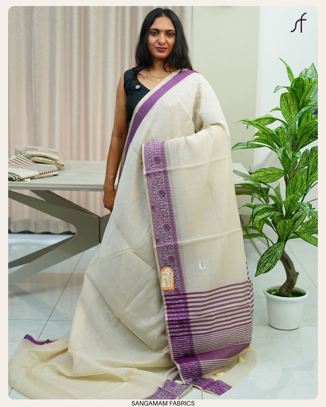 SEMI CHANDERI SILK SAREE