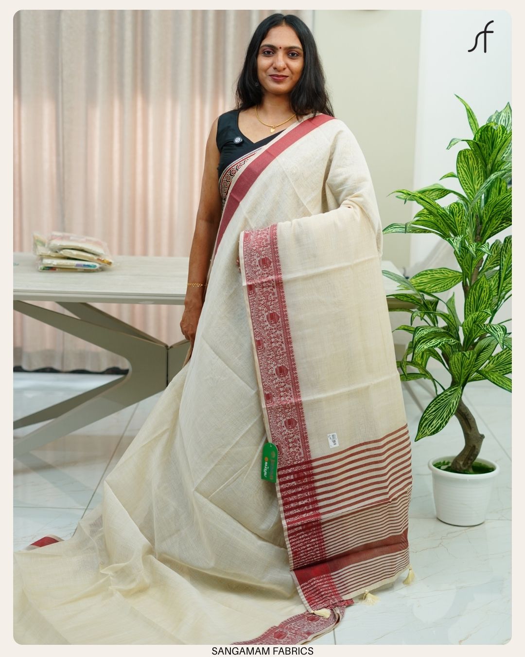 SEMI CHANDERI SILK SAREE