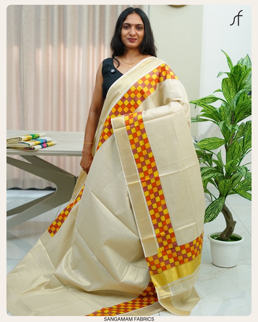 MADRAS CHECK KERALA TISSUE SAREE