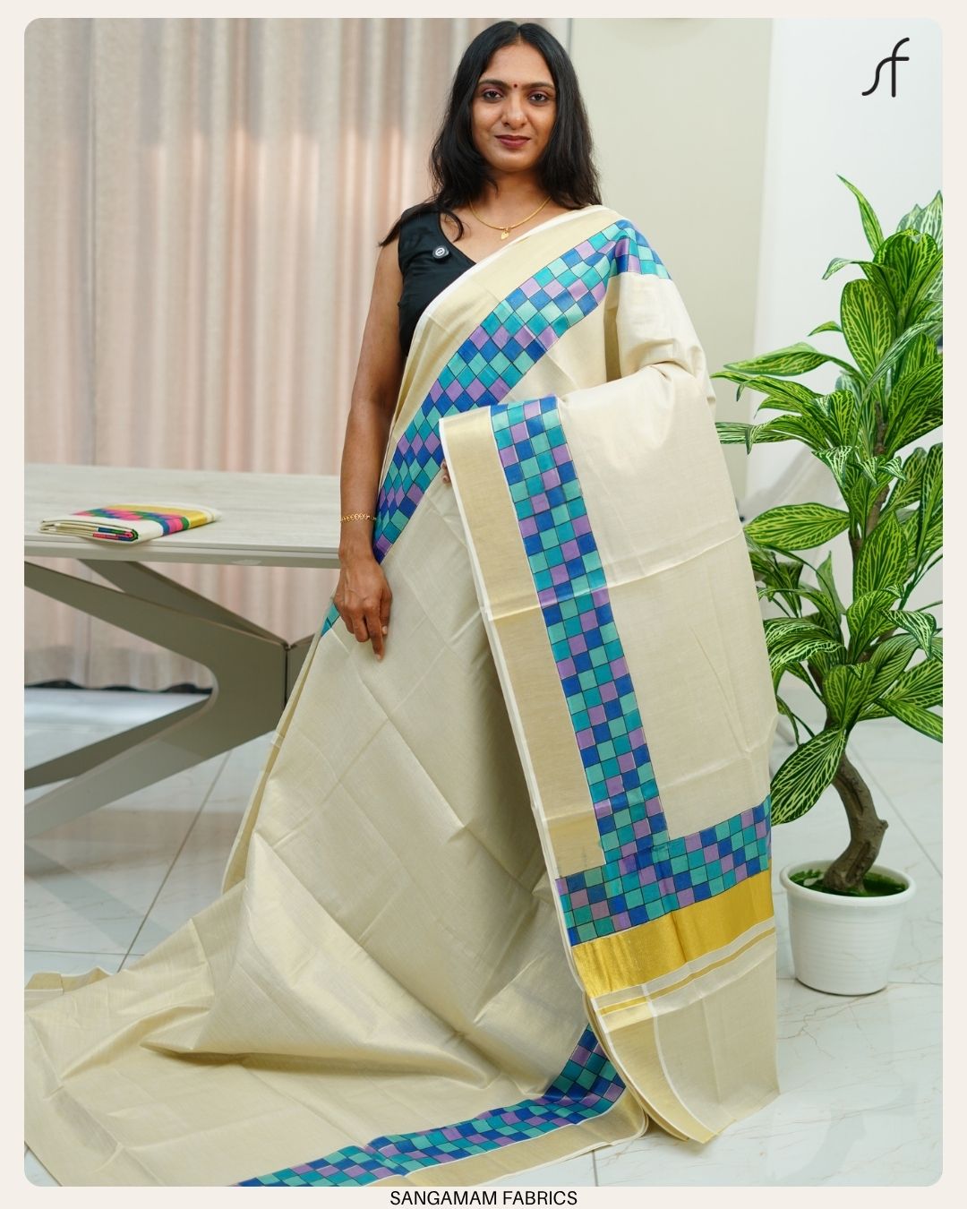 MADRAS CHECK KERALA TISSUE SAREE