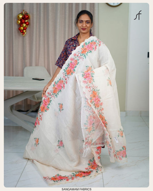 SEMI LINEN SAREE