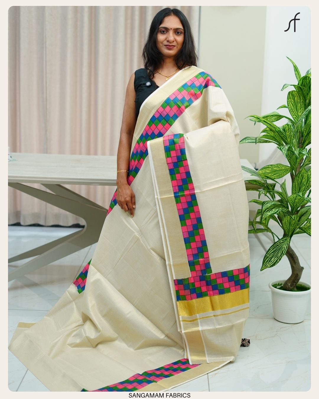 MADRAS CHECK KERALA TISSUE SAREE