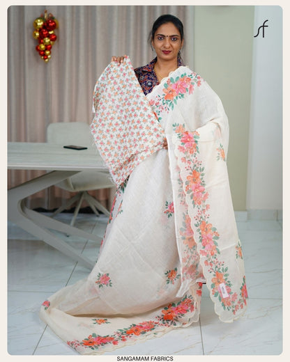 SEMI LINEN SAREE