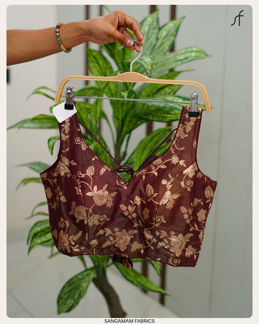 TISSUE BANARASI READYMADE BLOUSE