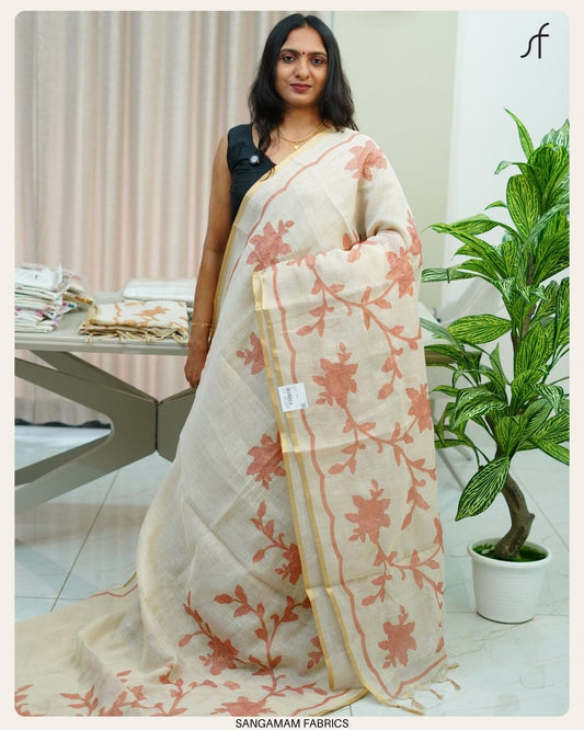 TISSUE LINEN SAREE