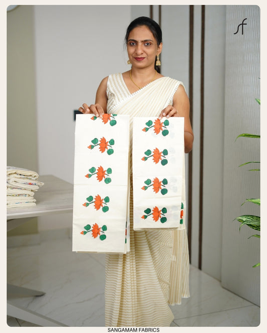 LOTUS PRINTED SET MUNDU