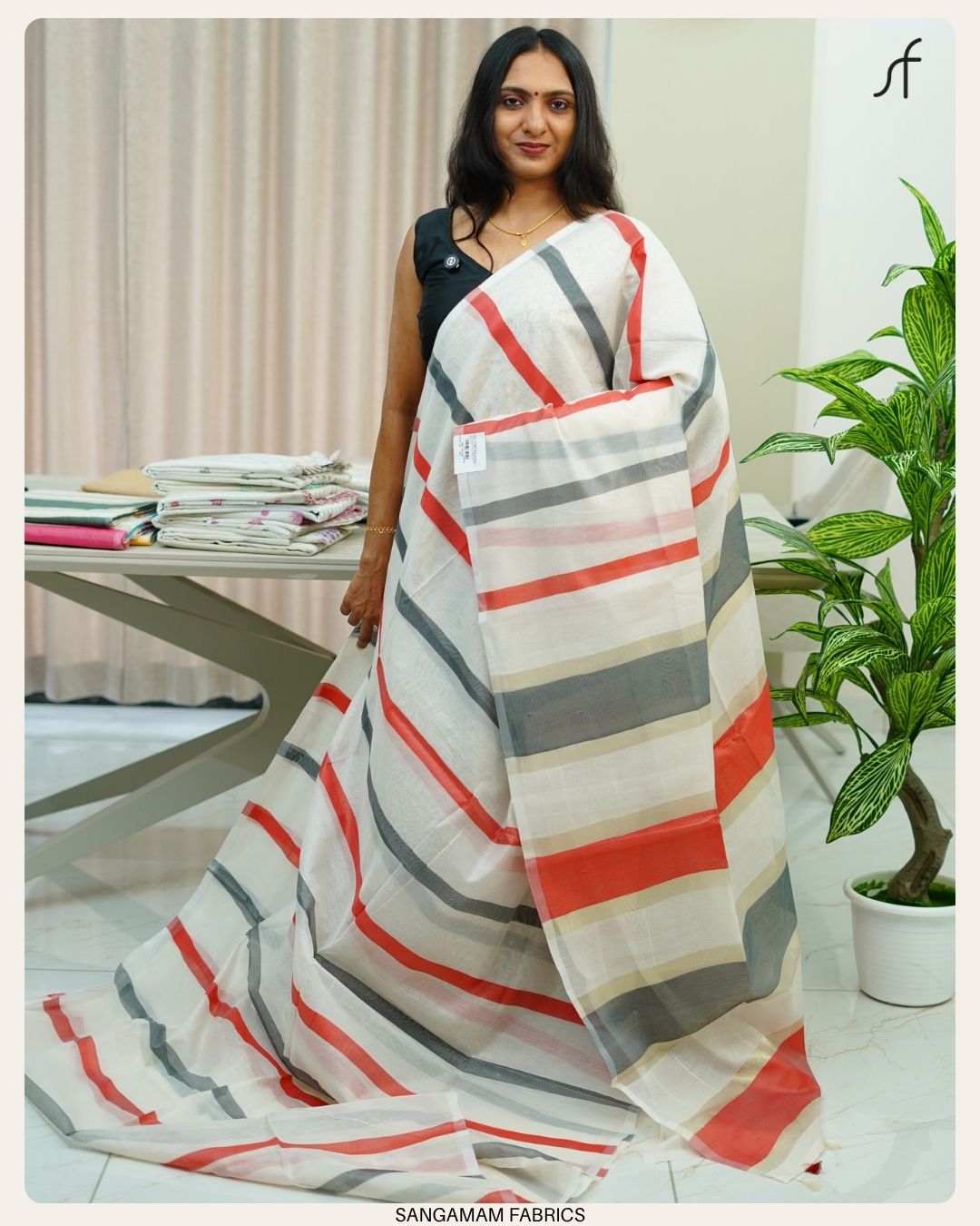 SEMI CHANDERI SILK SAREE