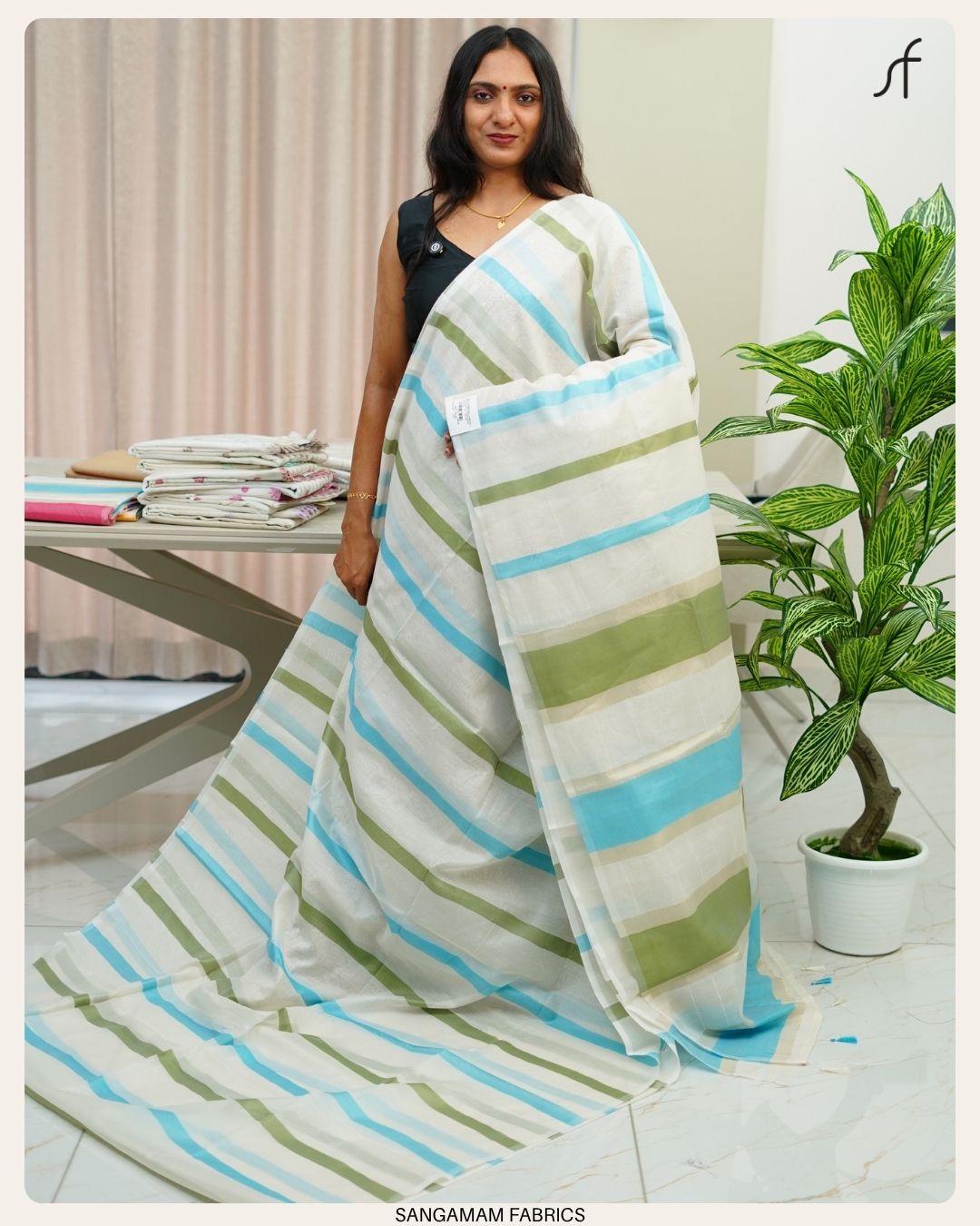 SEMI CHANDERI SILK SAREE