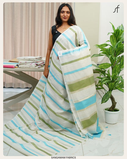 SEMI CHANDERI SILK SAREE
