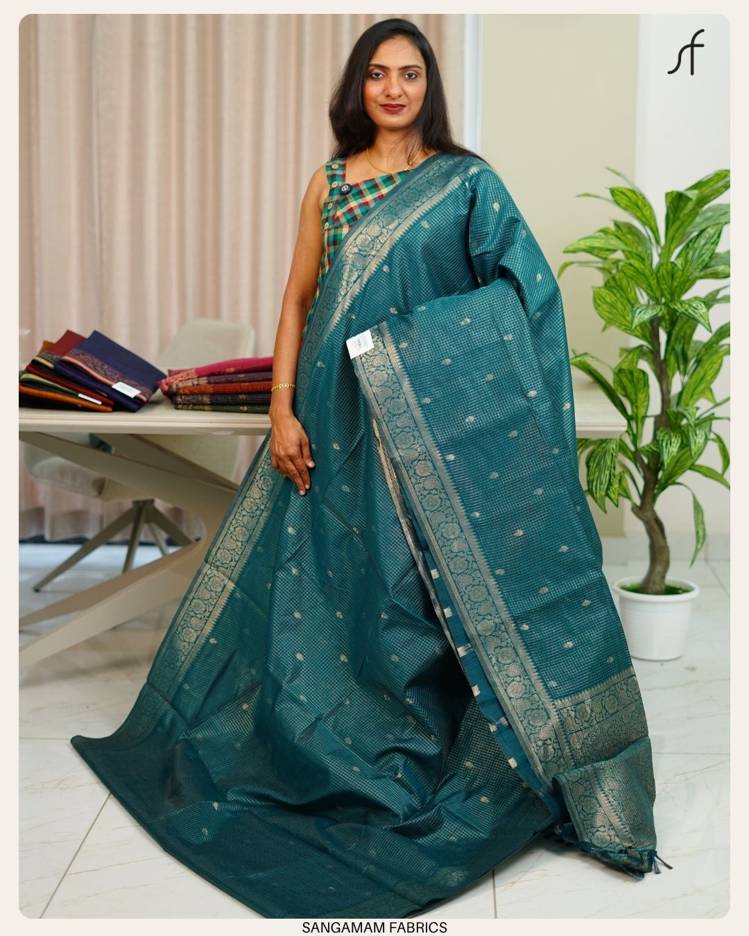 SEMI CHANDERI SILK SAREE
