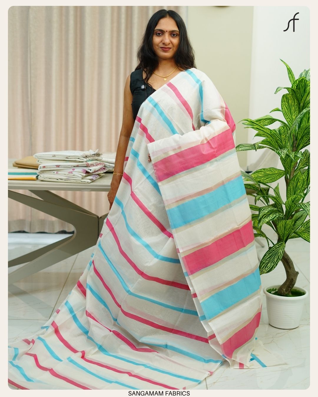 SEMI CHANDERI SILK SAREE