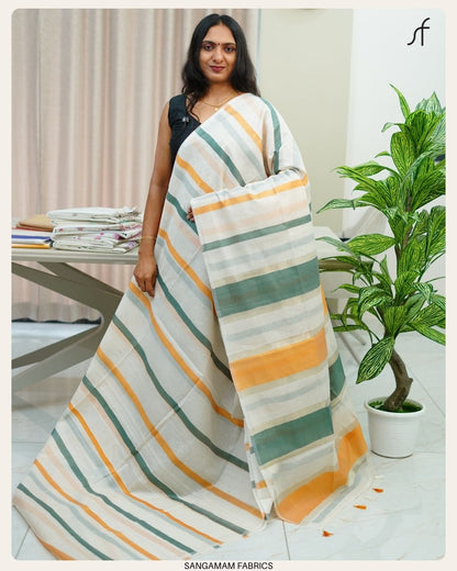 SEMI CHANDERI SILK SAREE