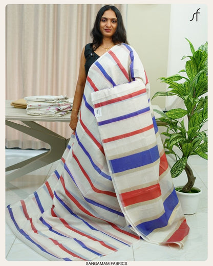 SEMI CHANDERI SILK SAREE