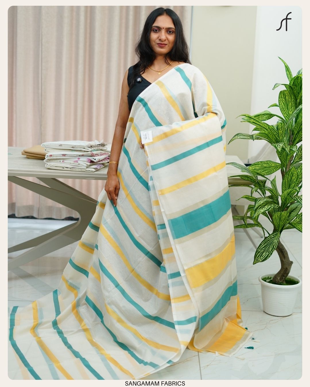 SEMI CHANDERI SILK SAREE