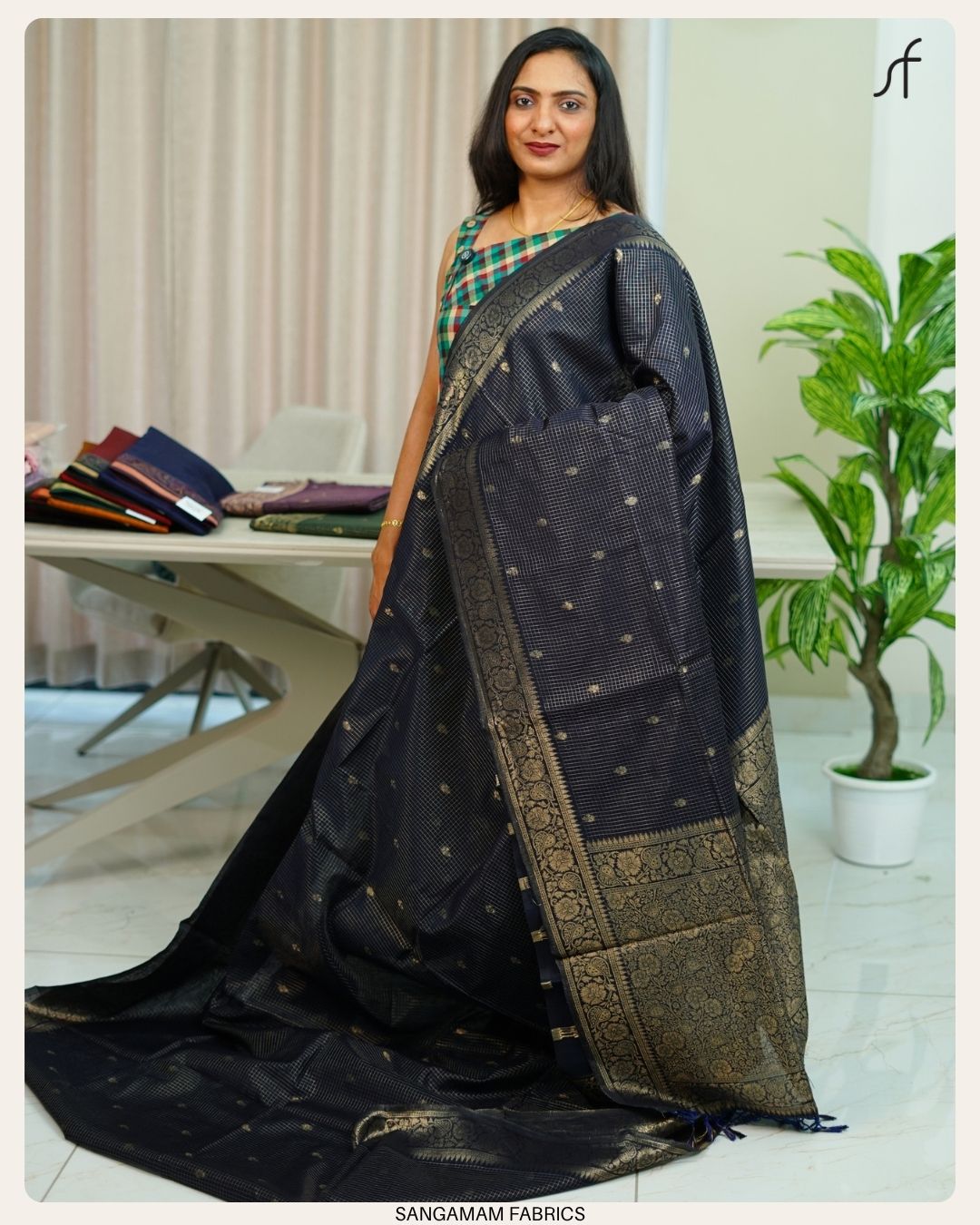 SEMI CHANDERI SILK SAREE