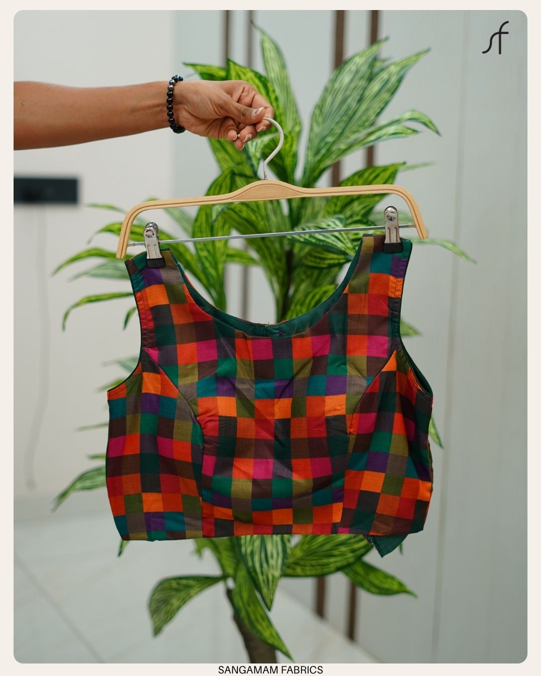 MADRAS CHECK DETAILED READYMADE BLOUSE