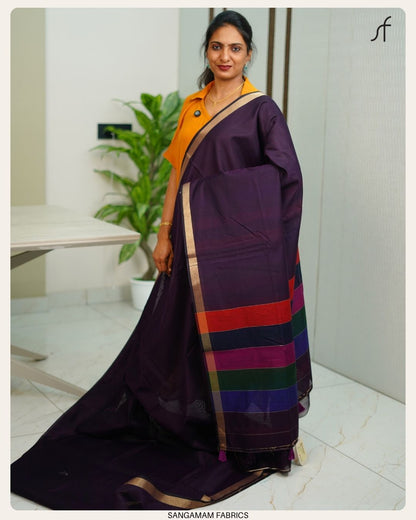 SEMI CHANDERI SILK SAREE