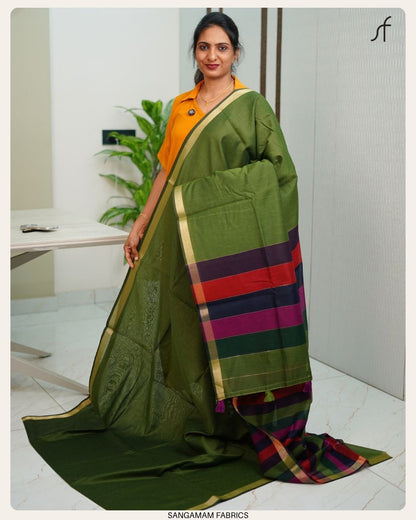 SEMI CHANDERI SILK SAREE