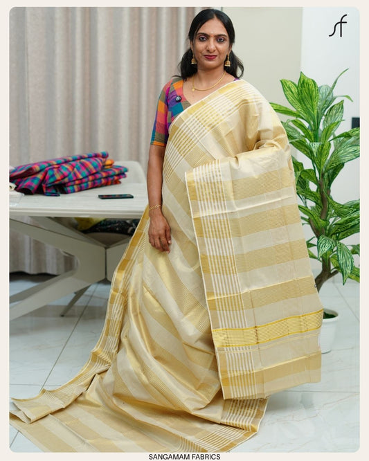 STRIPE DETAILED TISSUE SET SAREE