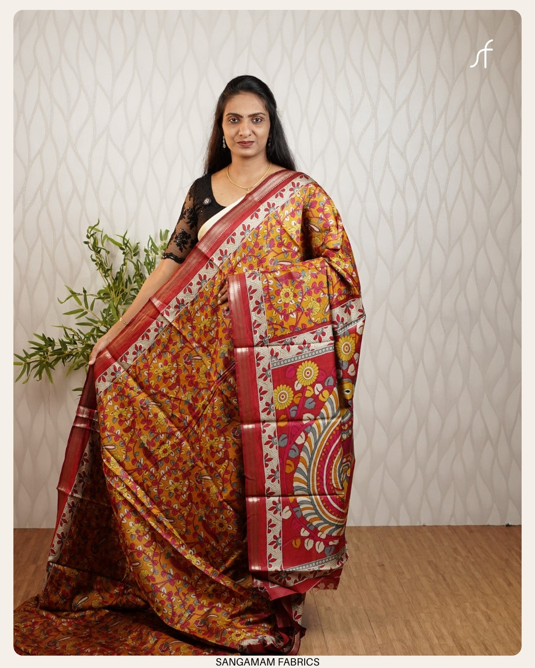 KALAMKARI DETAILED SEMI MODAL  SILK SAREE