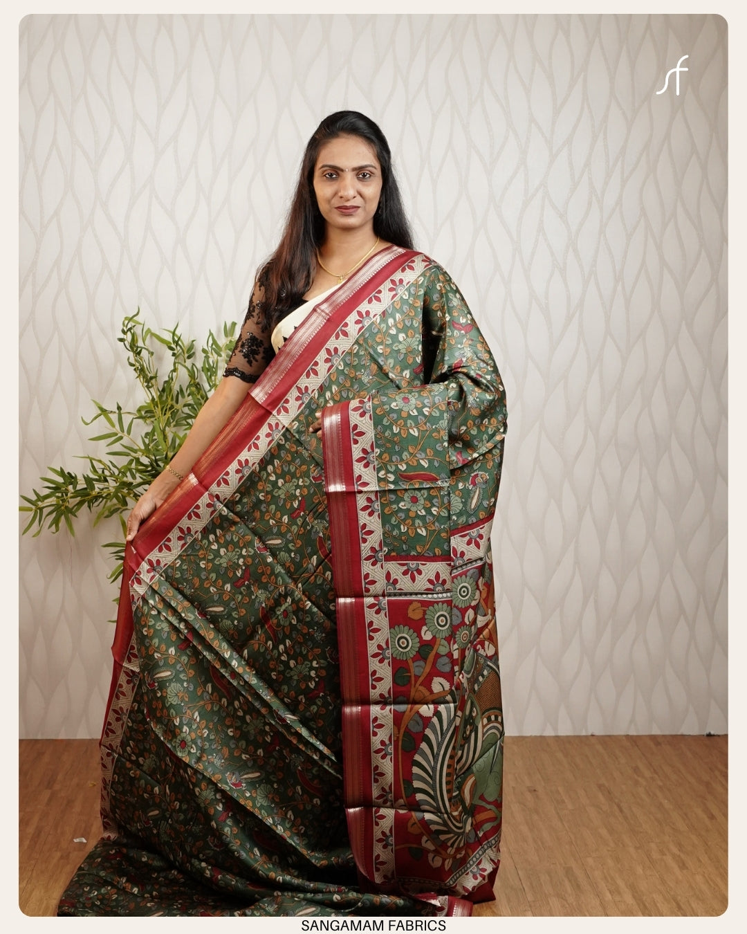 KALAMKARI DETAILED SEMI MODAL  SILK SAREE