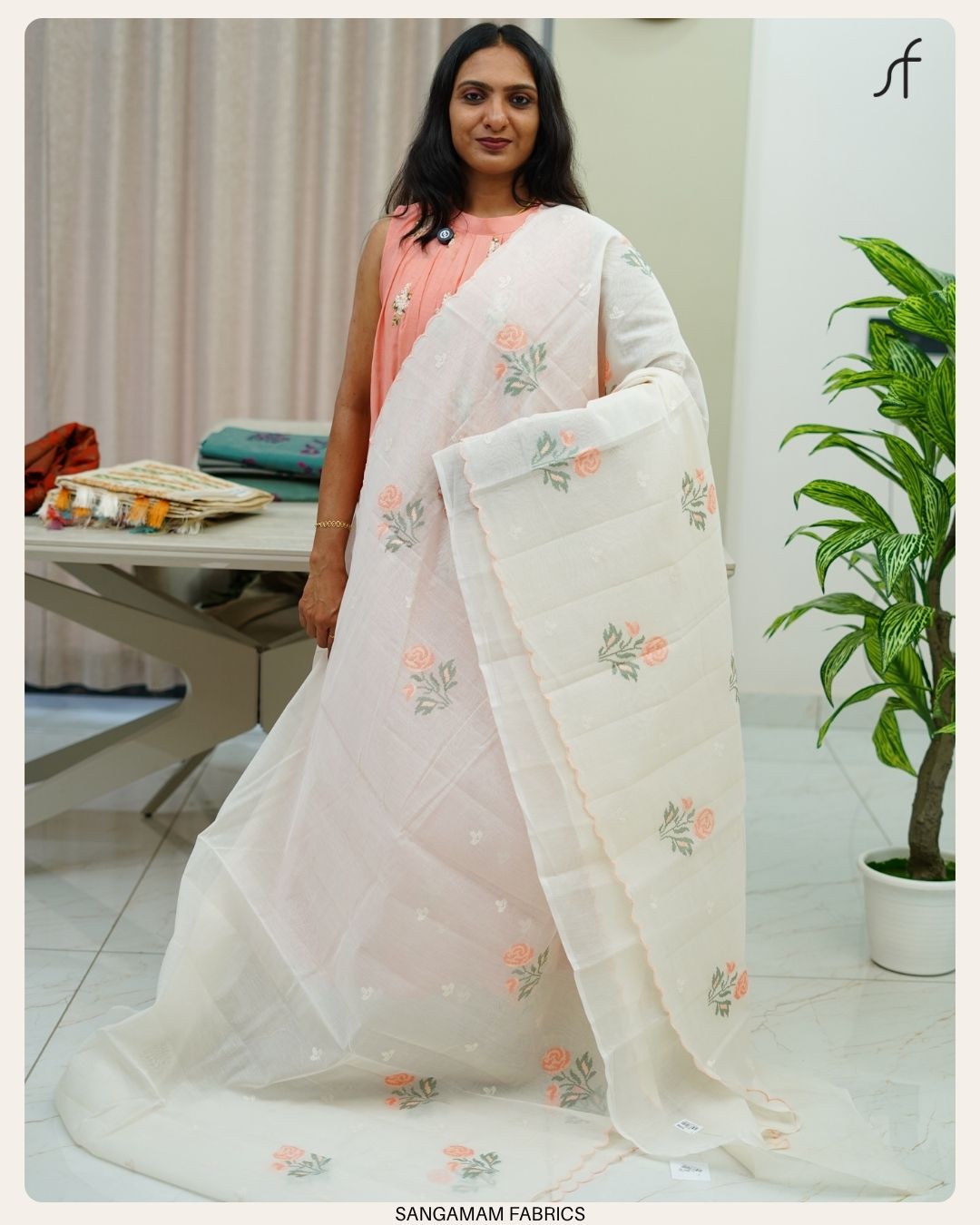 SEMI CHANDERI SILK SAREE