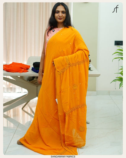 CROCHET DETAILED GEORGETTE SAREE