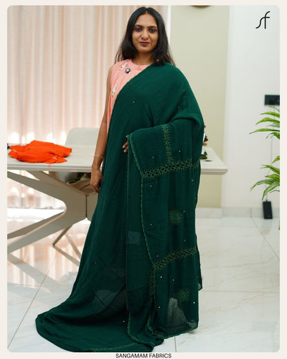 CROCHET DETAILED GEORGETTE SAREE
