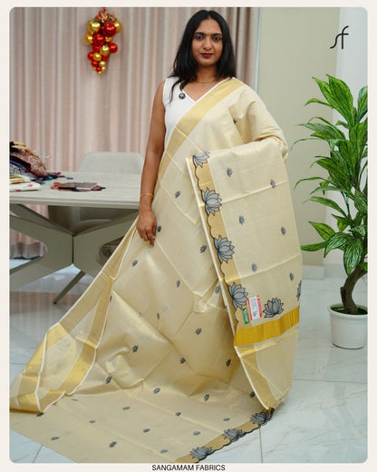 LOTUS DETAILED TISSUE SET SAREE