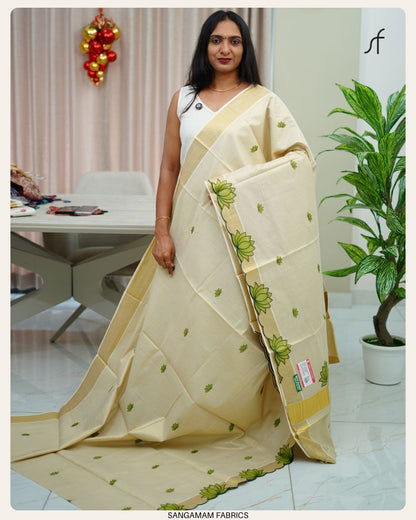 LOTUS DETAILED TISSUE SET SAREE