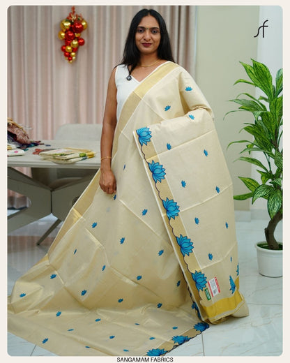 LOTUS DETAILED TISSUE SET SAREE