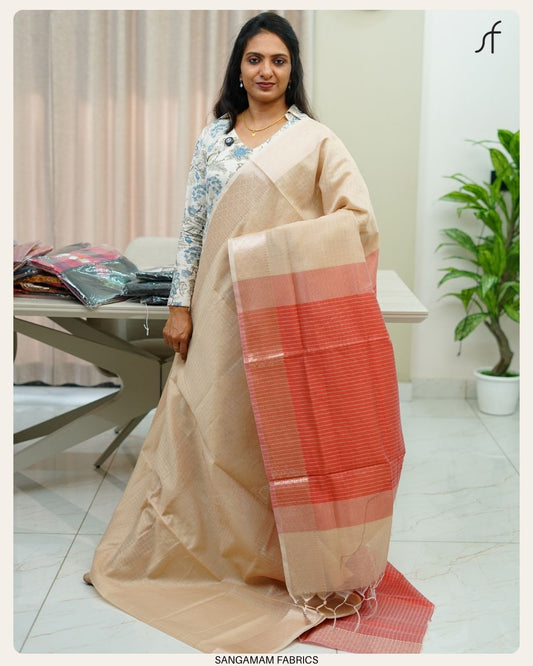 SEMI CHANDERI SILK SAREE