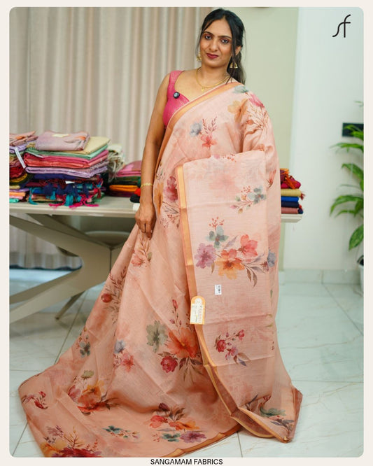 SEMI CHANDERI SILK SAREE