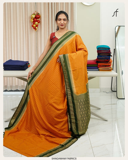 BENTEX BORDER BANARASI SAREE IN ROYAL CHECKS