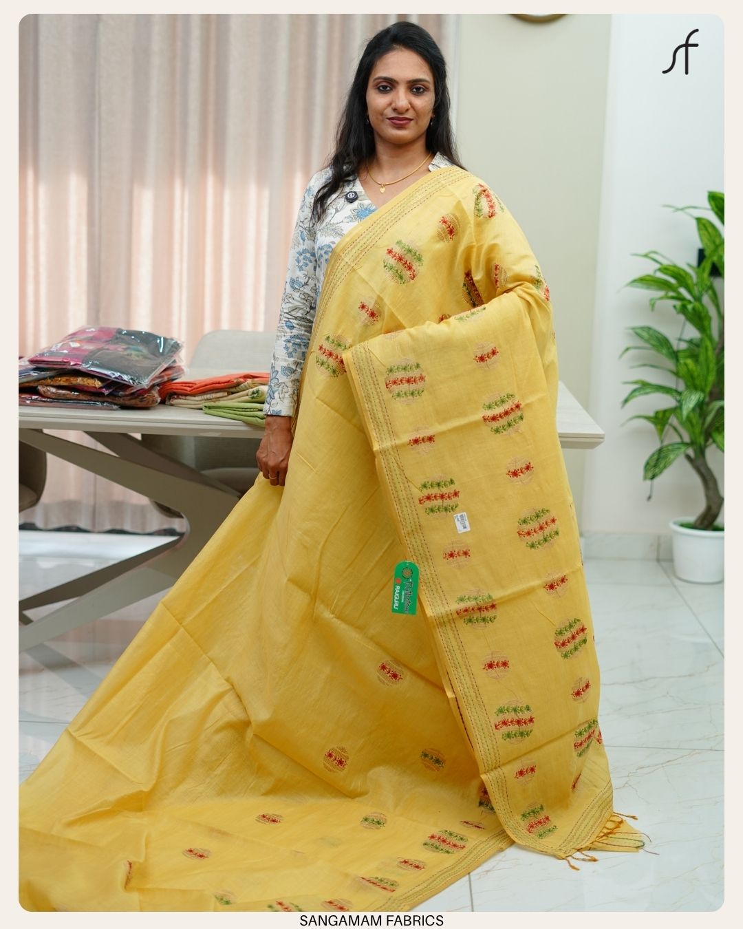 SEMI CHANDERI SILK SAREE
