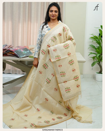 SEMI CHANDERI SILK SAREE