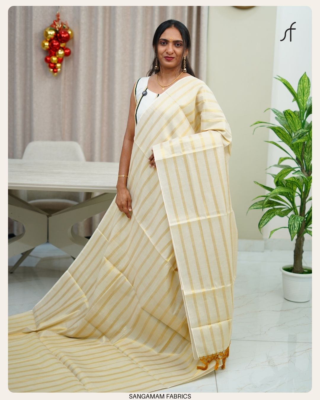 STRIPE DETAILED SAREE