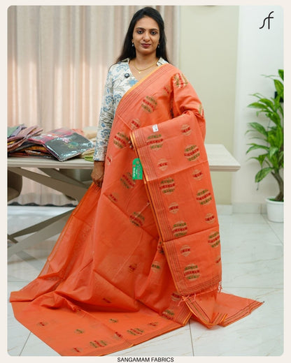 SEMI CHANDERI SILK SAREE