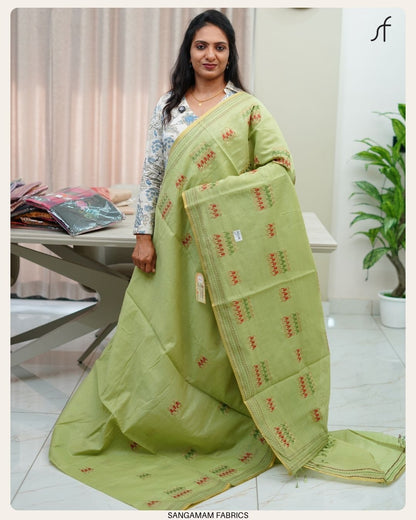 SEMI CHANDERI SILK SAREE