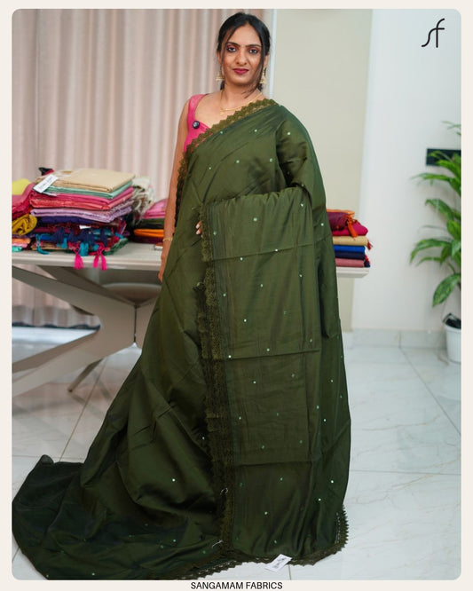 SEMI CHANDERI SILK SAREE
