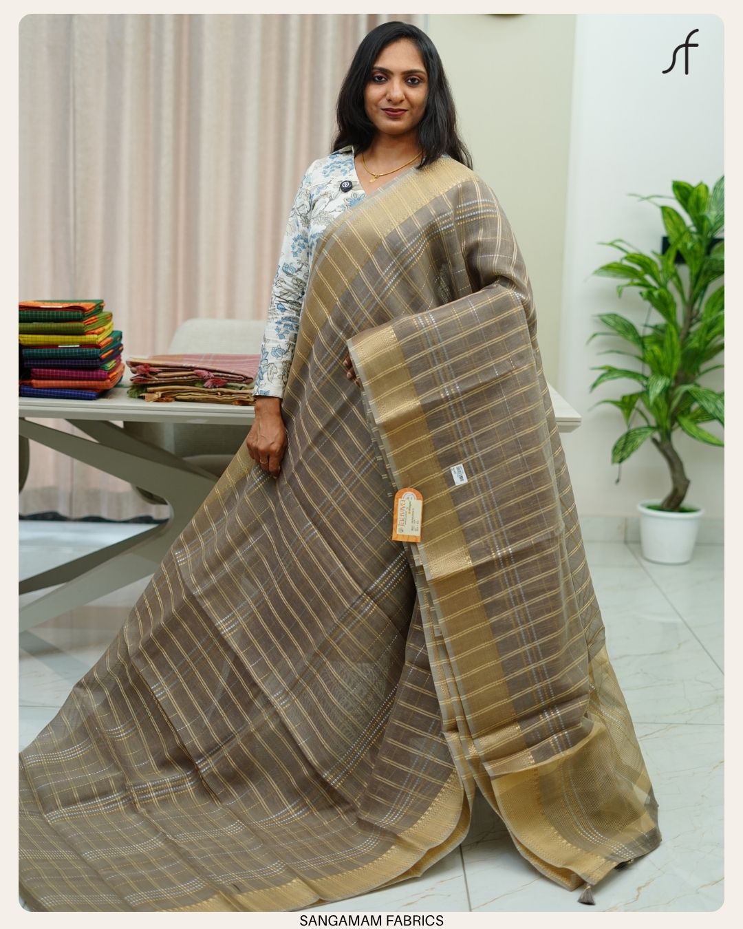 LINEN TISSUE SAREE